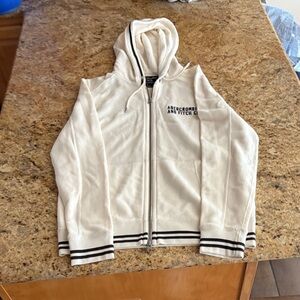 Abercrombie & Fitch White Zip-Up Hoodie